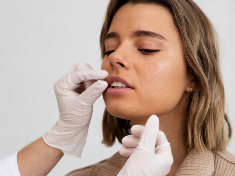Procedimento de preenchimento facial com ácido hialurônico